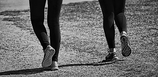 Side By Side Woman Two Person Together Walking